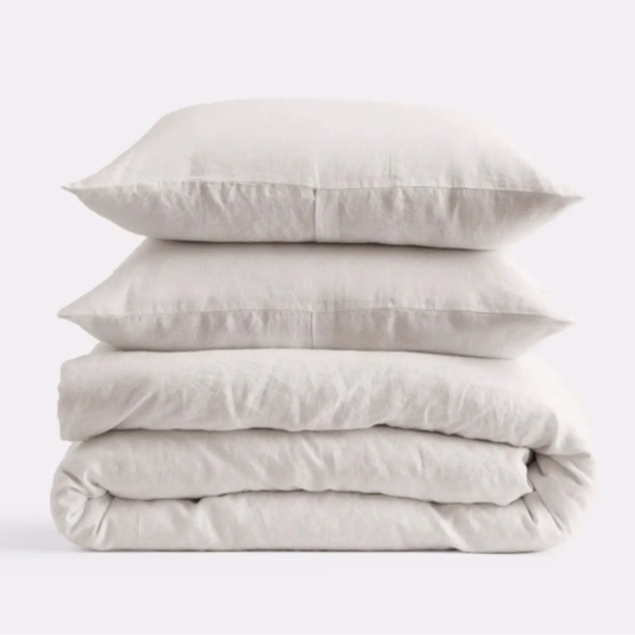 NWT Quince European Linen Sand (Light Tan) Queen Duvet Cover with Matching Shams - Picture 7 of 7